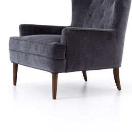 Clermont Chair-Charcoal Worn Velvet by Four Hands