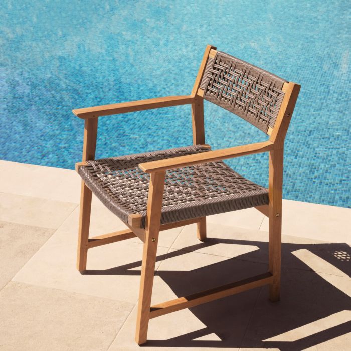 Outdoor Dining Chair Cancun Natural Teak Set Of 2