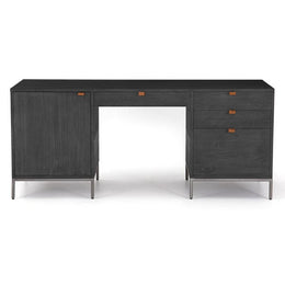 Trey Executive Desk-Black Wash Poplar by Four Hands