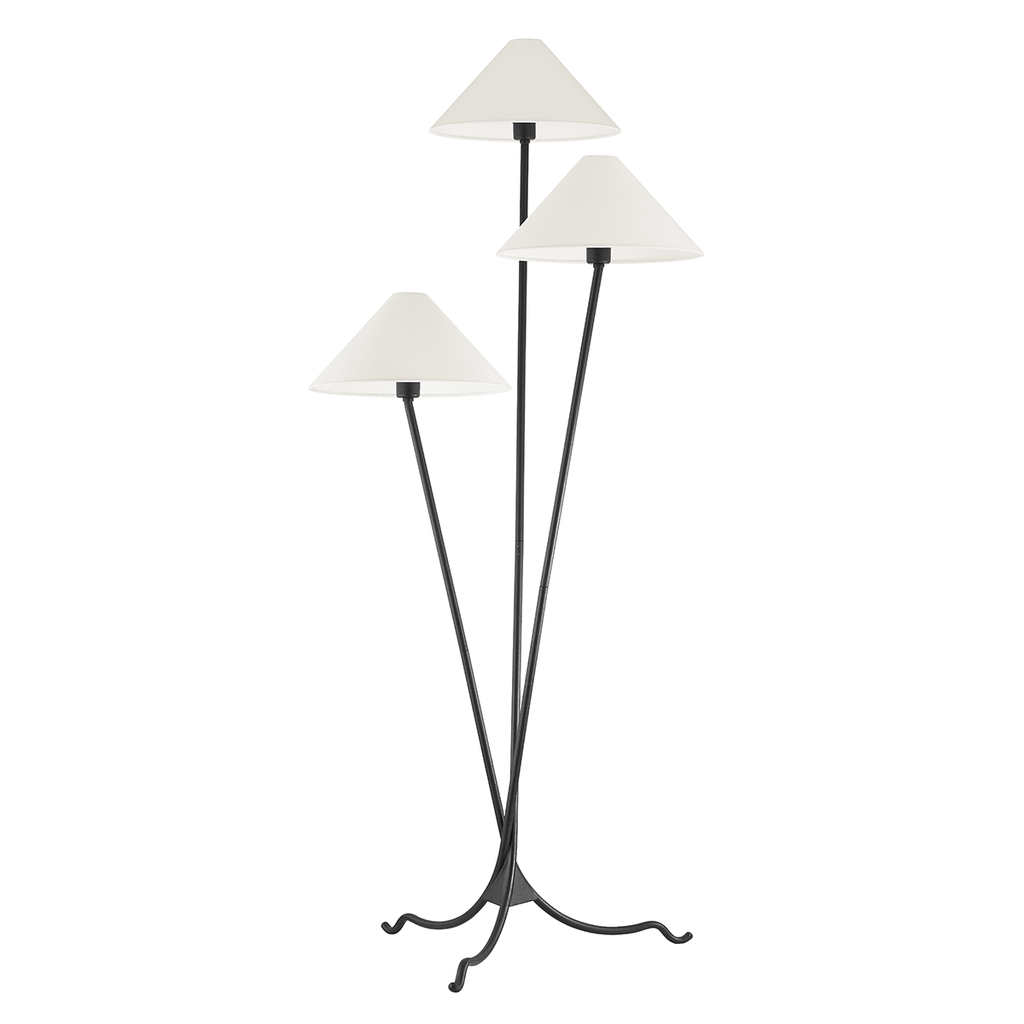 Cedar 3 Light Floor Lamp - Forged Iron