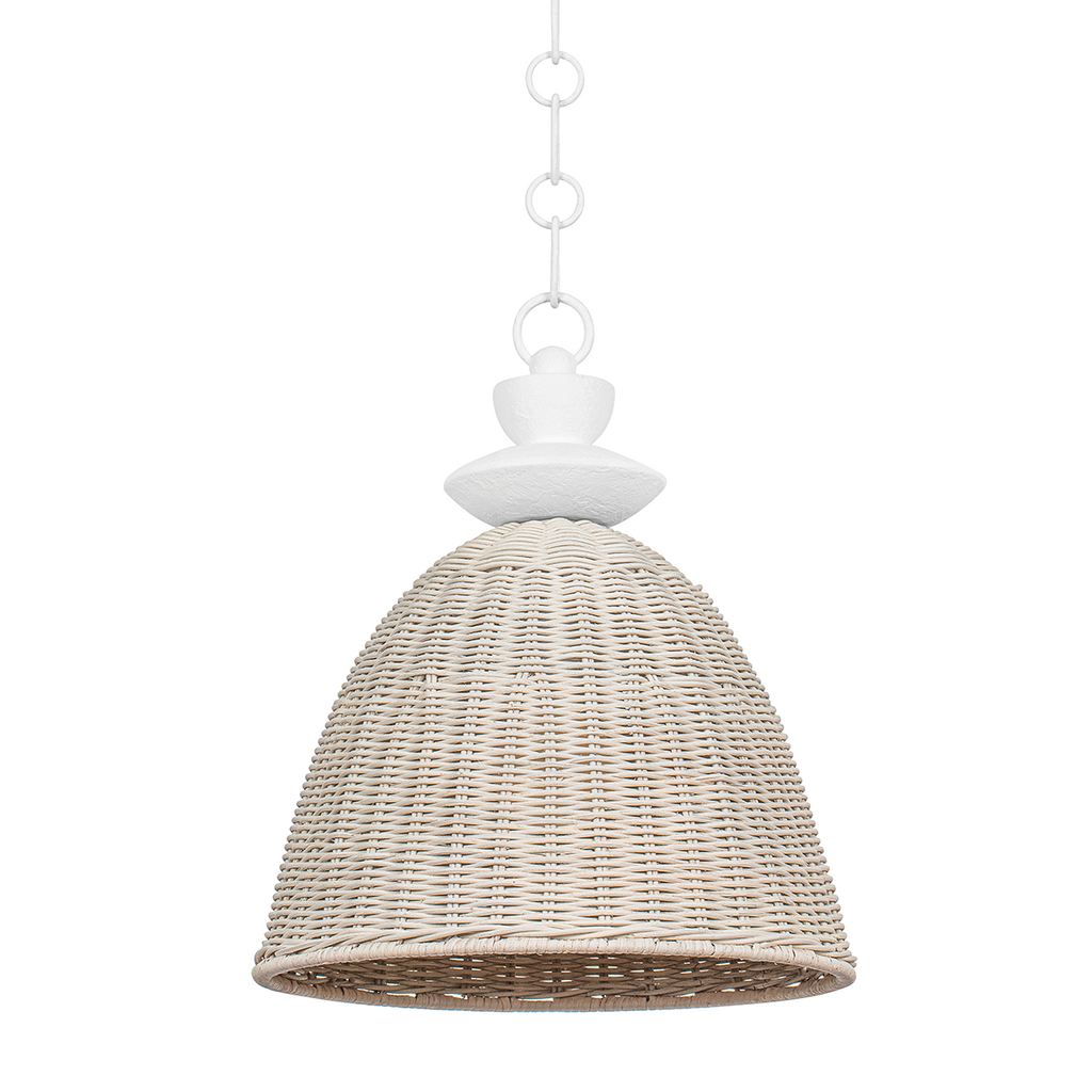 Kahn 1 Light Pendant - Gesso White 18.25"