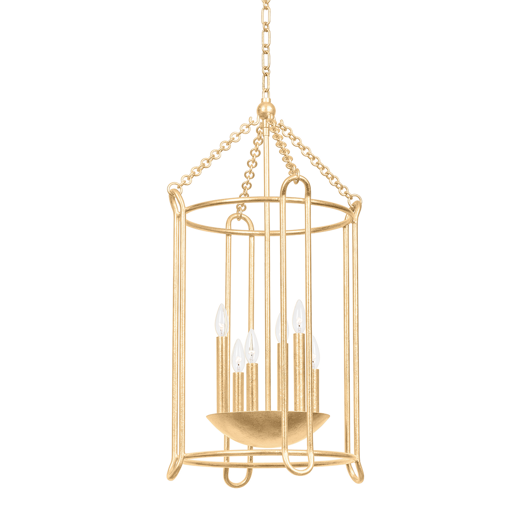 Lassen 6 Light Lantern - Vintage Gold Leaf