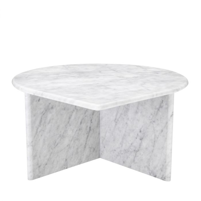 Coffee Table Naples White Carrera Marble Set Of 3