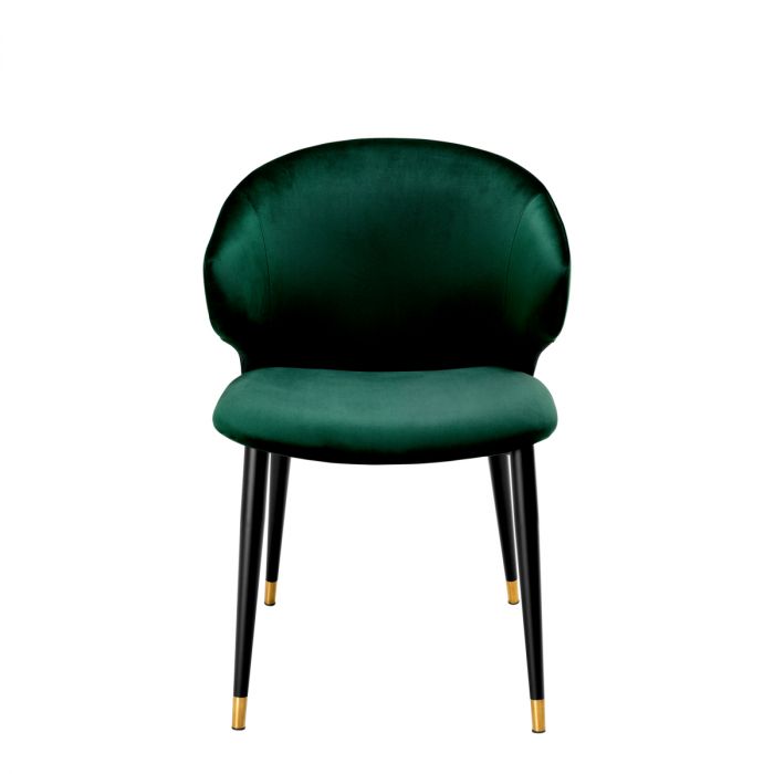 Dining Chair Volante W/Arm Roche Dark Green Velvet