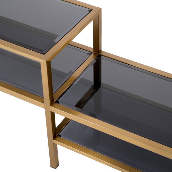 TV Cabinet Duo Brushed Brass Finish