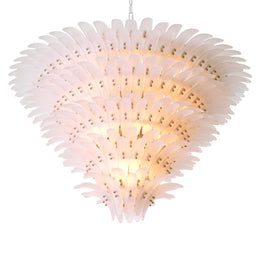 Chandelier Bel Air Xl Frosted Glass Nickel Finish Ul