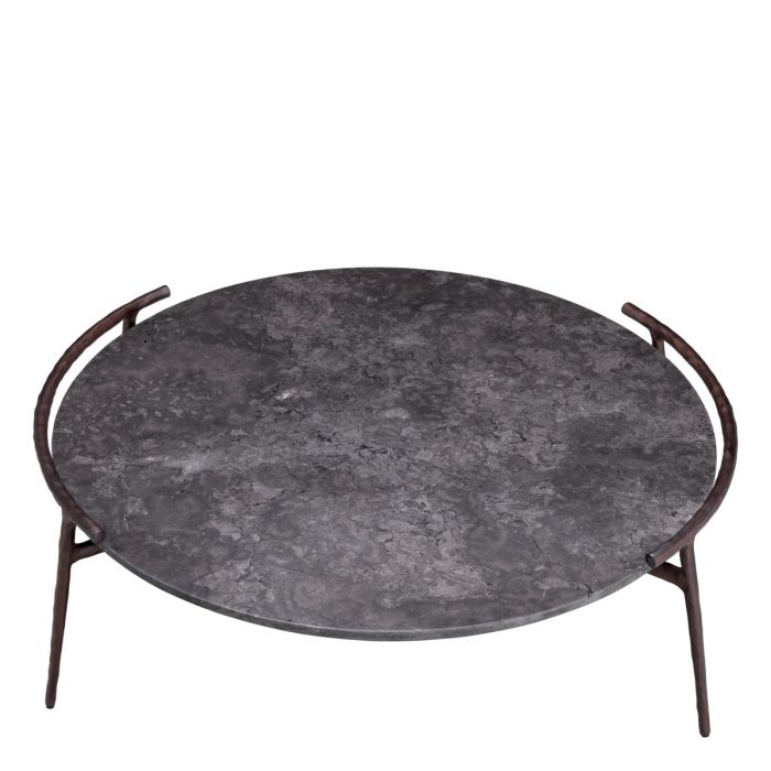 Coffee Table Arca Grey Marble Bronze Finish