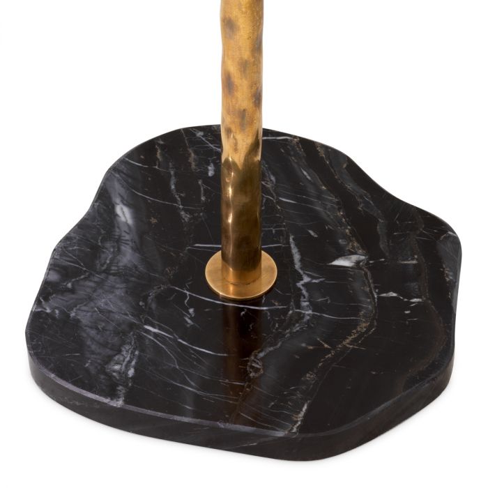 Coatrack Stern Vintage Brass Finish Black Marble Base