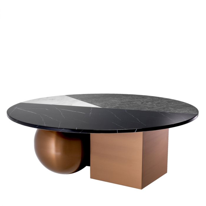 Coffee Table Tricolori Brushed Copper Finish