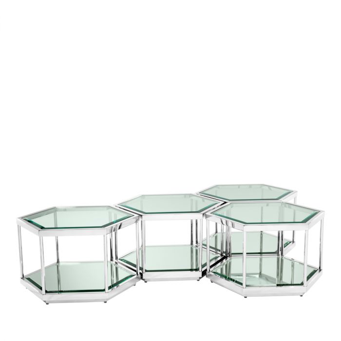 Coffee Table Sax Polished Stainless Steel Set Of 4