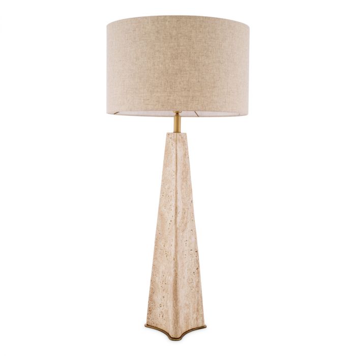 Table Lamp Benson Travertine Including Shade