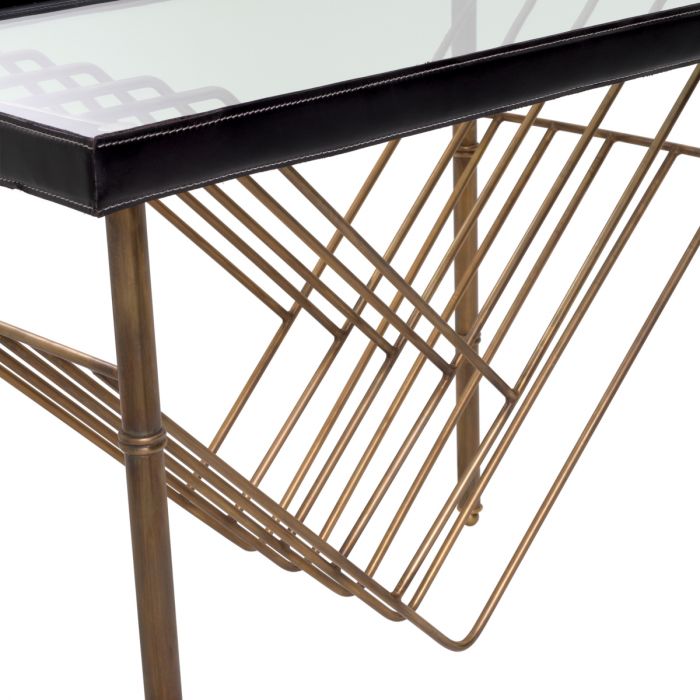 Princess Side Table Side Table Princess With Magazine Rack Black Leather