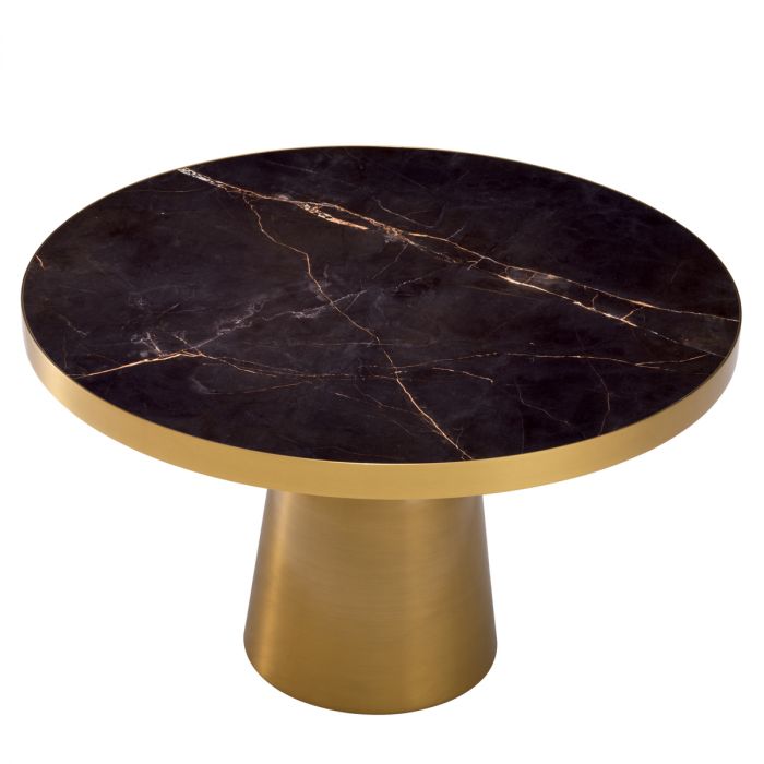 Coffee Table Soren Brushed Brass Black Top