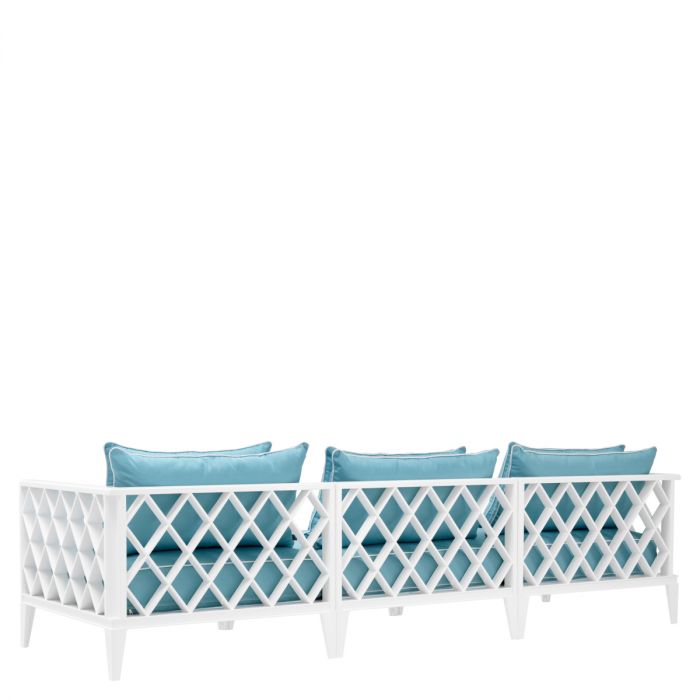 Outdoor Sofa Ocean Club White Sunbrella Mineral Blue