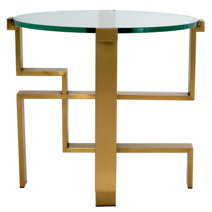 Side Table Chuck Brushed Brass Finish