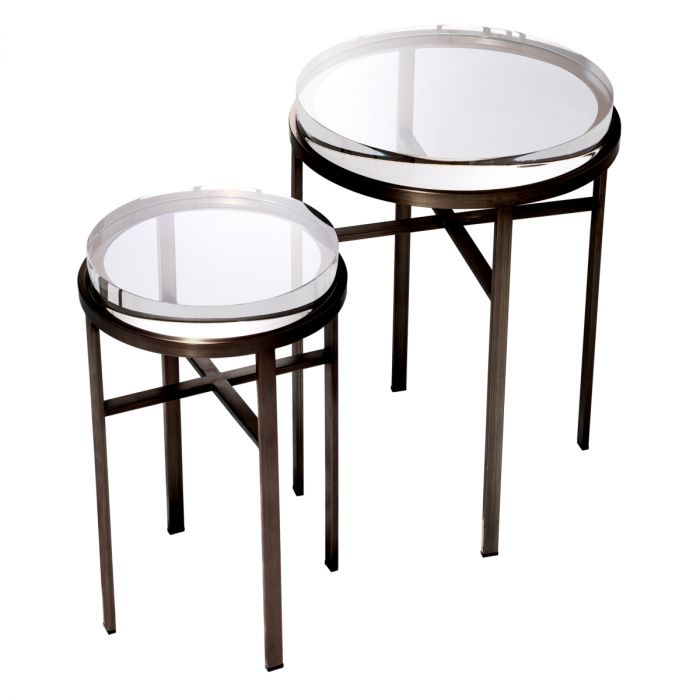 Side Table Hoxton Bronze Finish Set Of 2