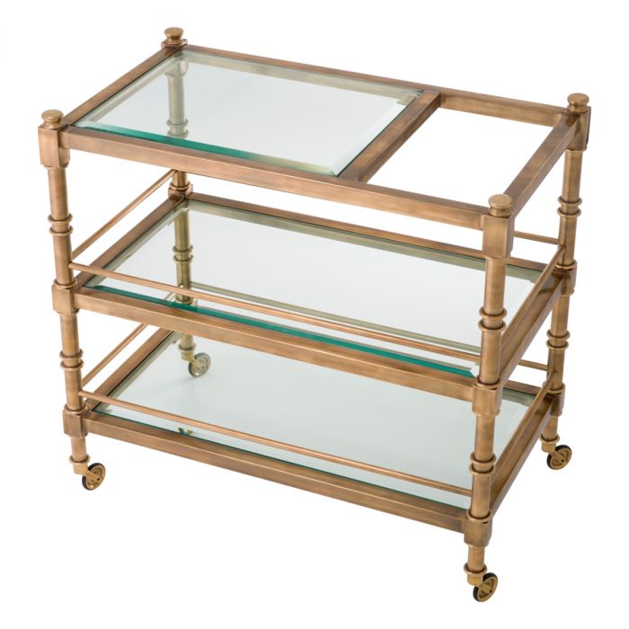 Trolley Alexia Vintage Brass Finish beveled Clear Glass