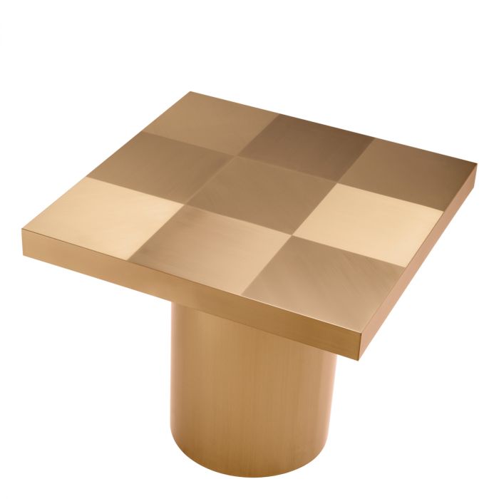 Side Table Laporte Brushed Brass Finish