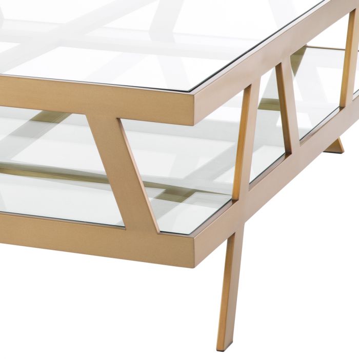 Coffee Table Billinghurst Square Brushed Brass Finish