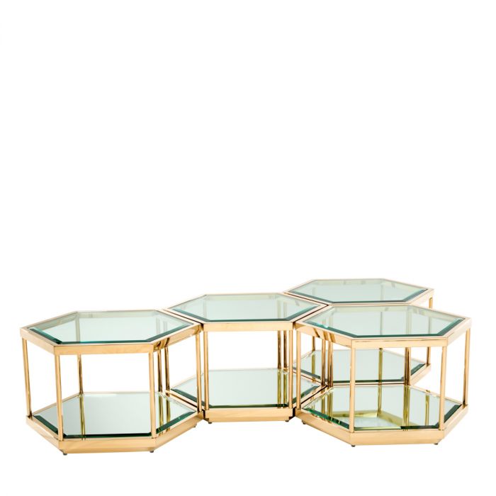 Coffee Table Sax Gold Finish Set Of 4