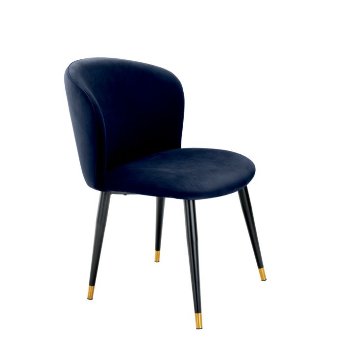 Dining Chair Volante Savona Midnight Blue Velvet