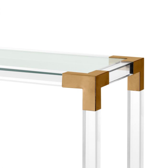 Console Table Royalton Brushed Brass Finish