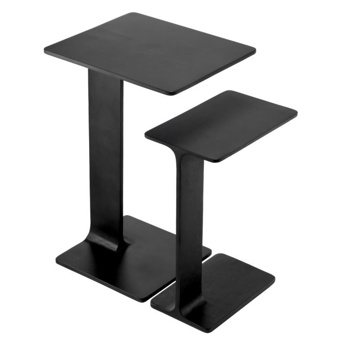 Side Table Smart Black Finish Set Of 2