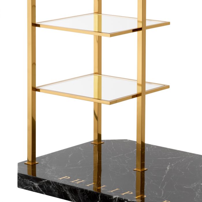 Clothing Stand Couture Gold Finish Faux Marble Black