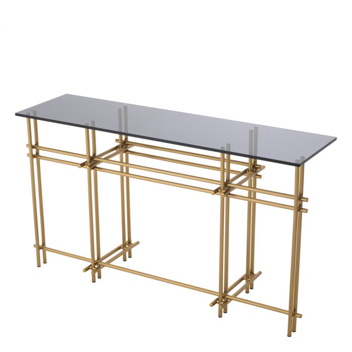 Console Table Quinn Brushed Brass Finish