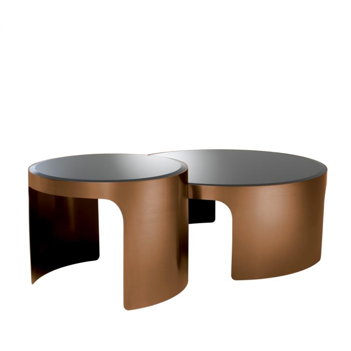 Coffee Table Piemonte Brush Copper Finish Set Of 2