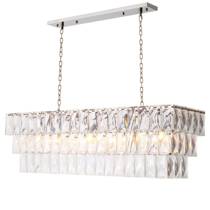 Chandelier Amazone Rectangular Including Clear Crystal Glass