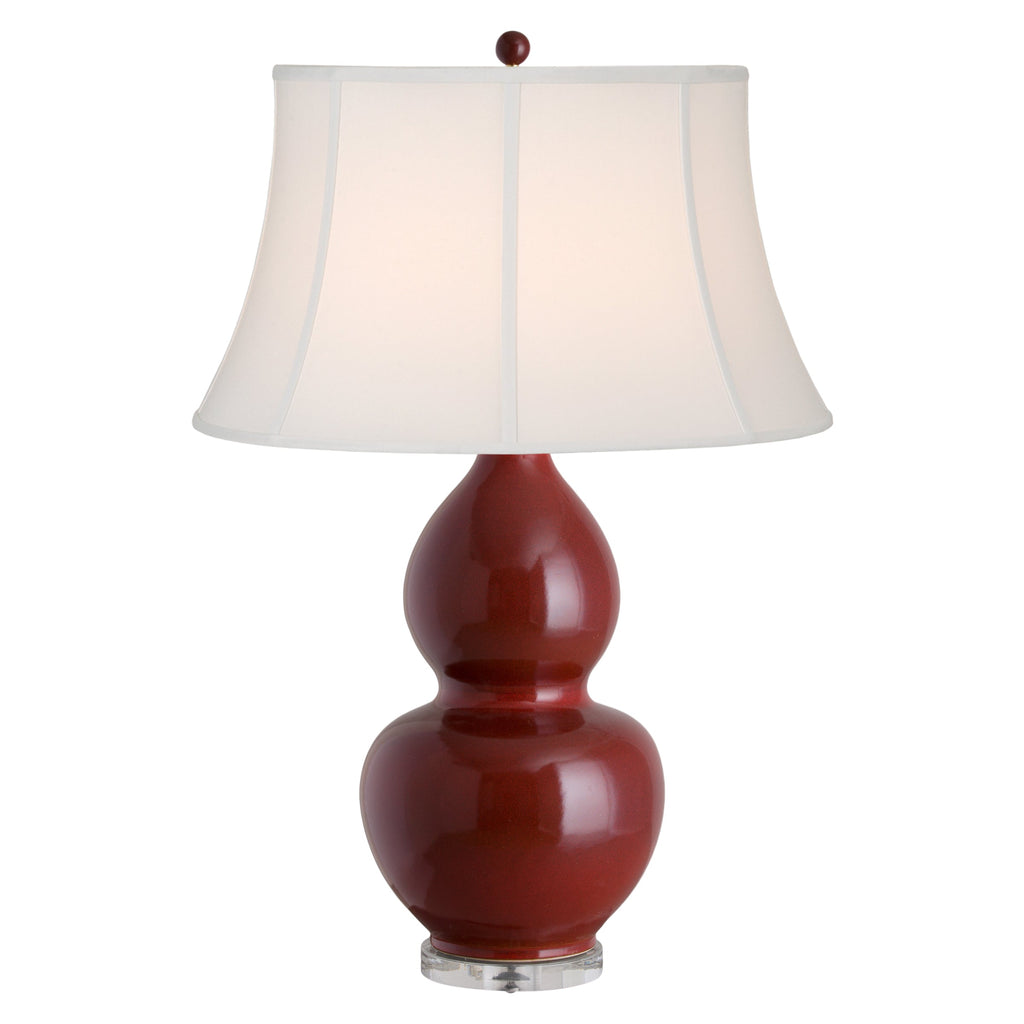 Double Gourd, Red Speckle Lamp 34"H