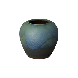 Wide Vase, Verdigris 19x18"H