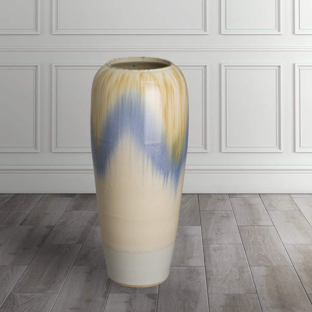 Tall Vase, Falling Rain 15x35"H
