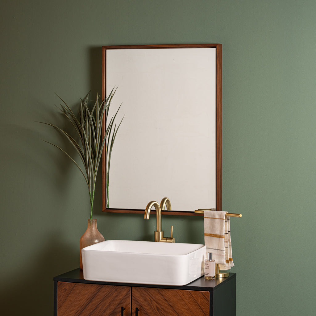 Jordan Rectangle Wall Mirror-Walnut