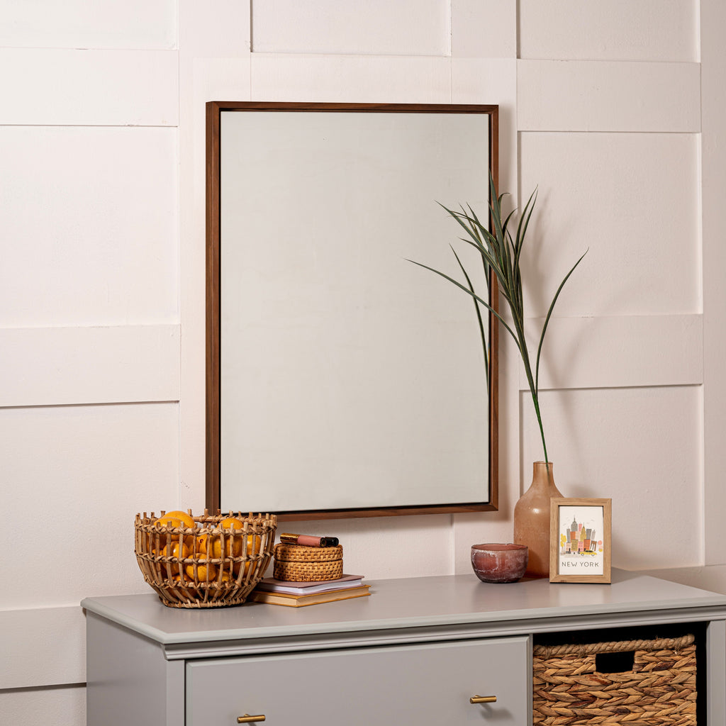 Jordan Rectangle Wall Mirror-Walnut