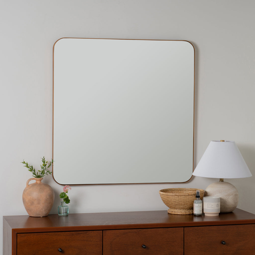 Hailey Square Mirror-Gold