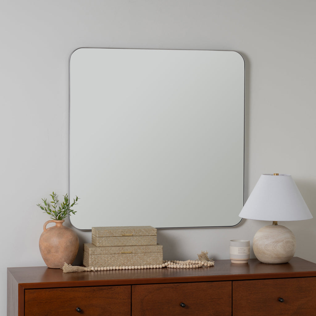 Hailey Square Mirror-Silver