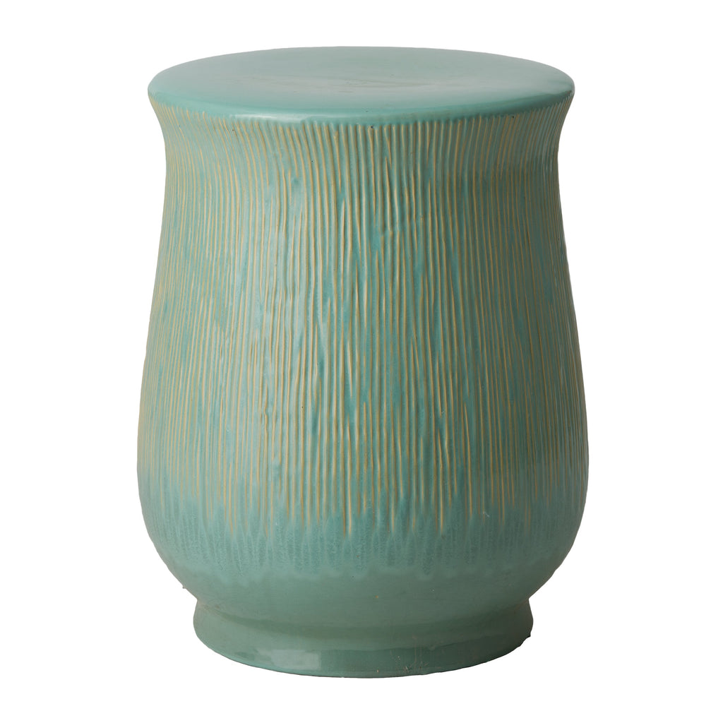Serrated Chalice Stool, Teal 14x18"H