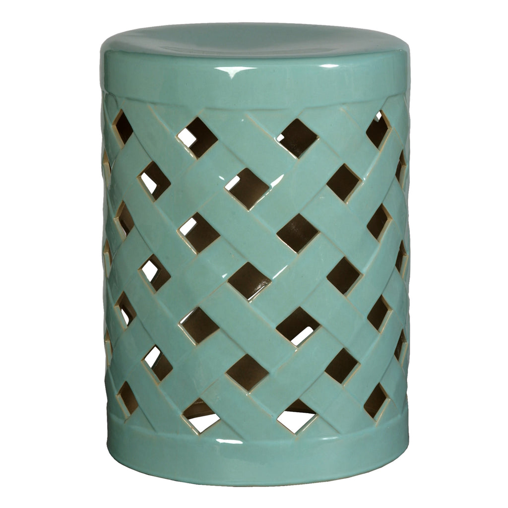 Criss Cross Stool/Table, Turquoise 14x19"H