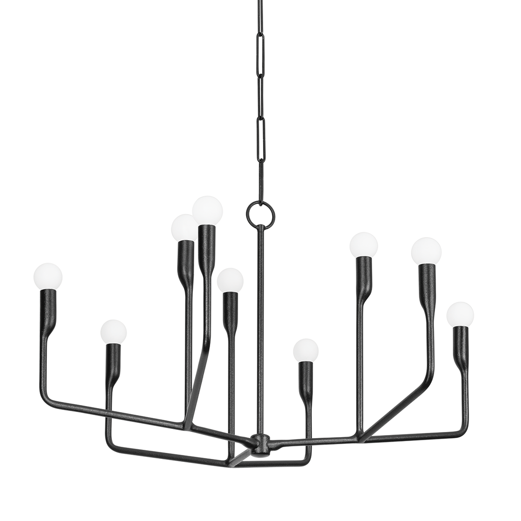 Norman 9 Light Chandelier - Forged Iron