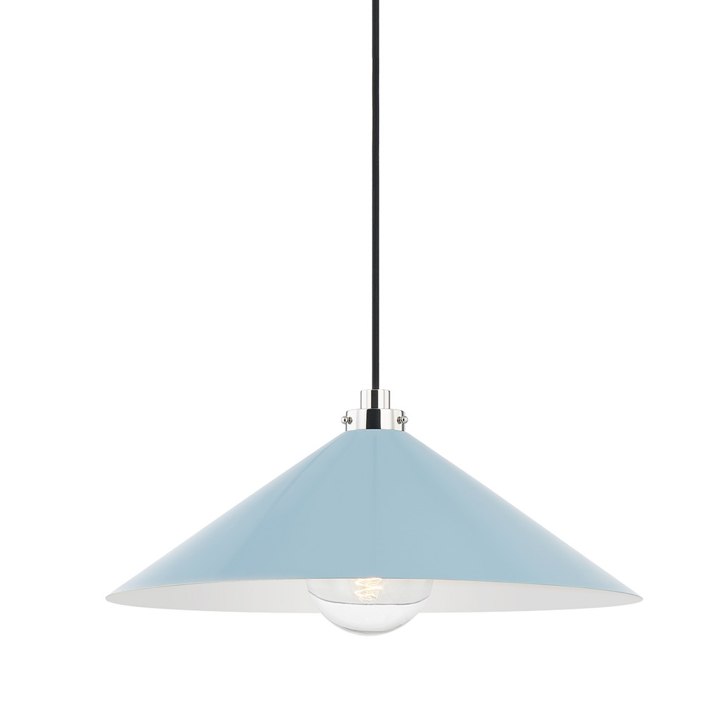 Clivedon 1 Light Pendant - Polished Nickel 8.5"