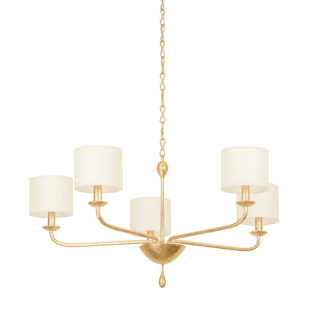 Osmond 5 Light Chandelier - Vintage Gold Leaf