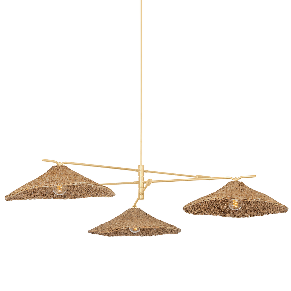 Valier 3 Light Chandelier - Vintage Gold Leaf