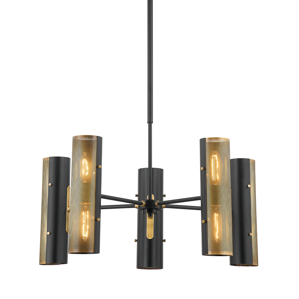 Mikka 10 Light Chandelier - Patina Brass