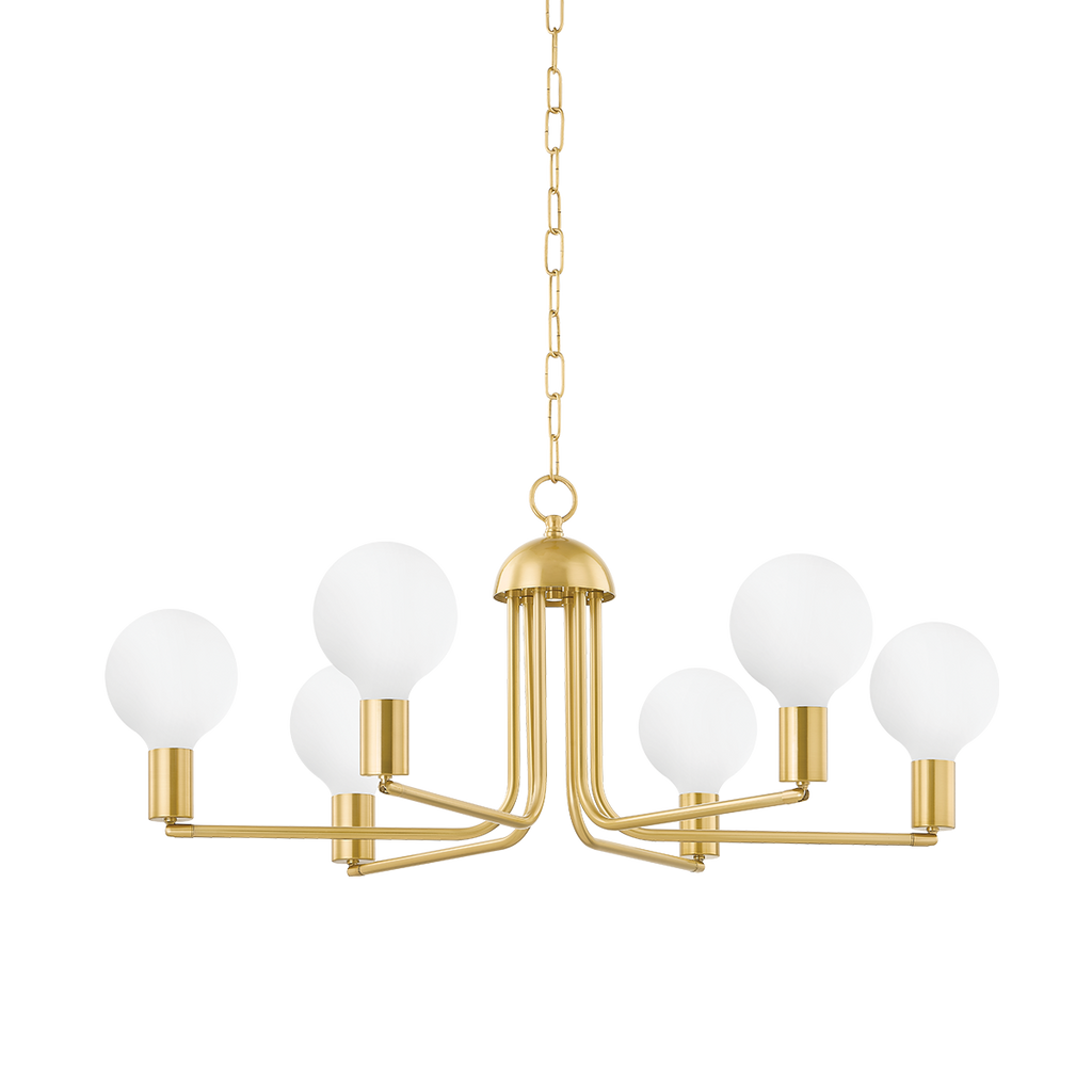 Blakely 6 Light Chandelier - Aged Brass