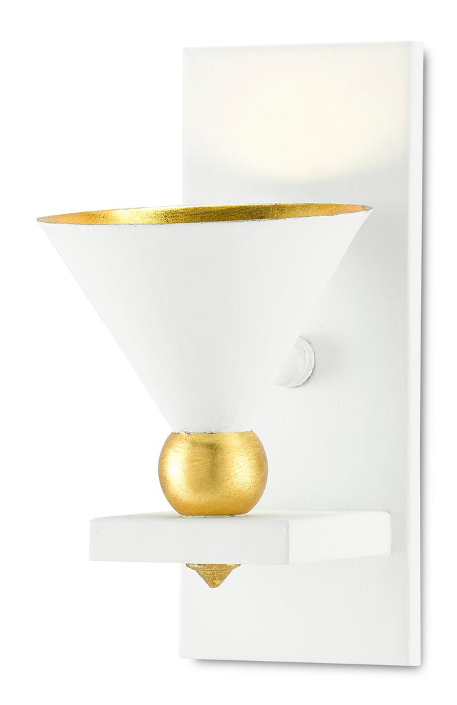 Moderne White Wall Sconce