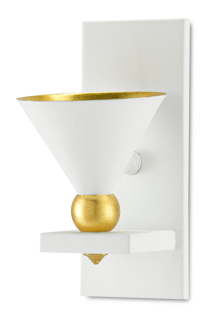 Moderne White Wall Sconce