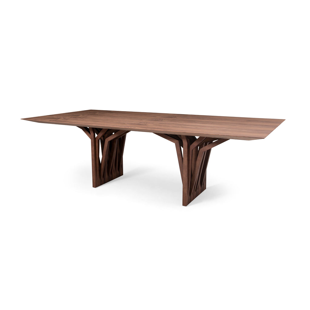 118" Radi Dining Table with Walnut Veneered Table Top and Roofing Anchor Base