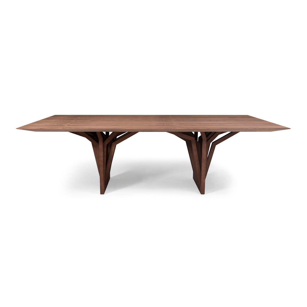 118" Radi Dining Table with Walnut Veneered Table Top and Roofing Anchor Base